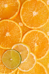 Citrus background ~ slices of organge, lemon and lime.