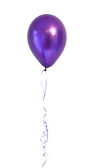 Purple balloon on a curly ribbon