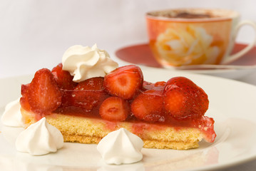 Strawberry Cake with Cappuccino