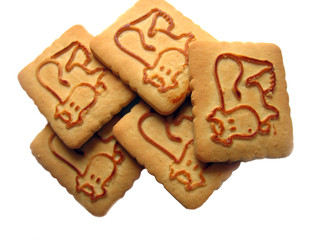 rectangle cookies with a picture of funny cow