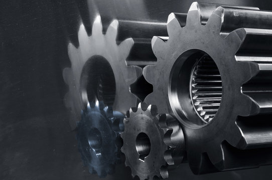 industrial gears in dark titanium