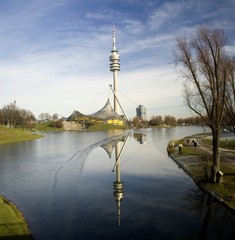 Olympiaturm München - obrazy, fototapety, plakaty