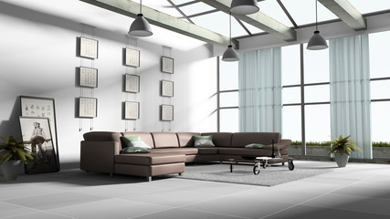 Fototapeta na wymiar Home interior 3D rendering