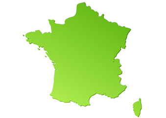 Carte de France verte
