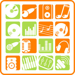 Music and audio vector icons 