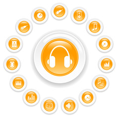 Music and audio vector icons