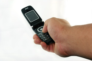 mano con telefono celular movil