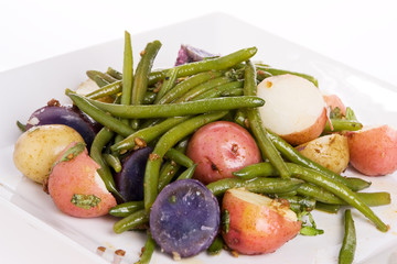 String Beans potato salad served