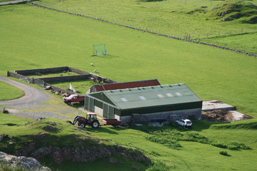 Obraz premium aerial view of farm building