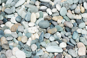 Lots of small pebbles on the beach