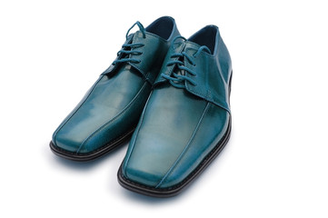 Brown male shoes isolated  on the white