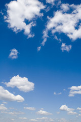 leaden clouds. grey clouds and blue sky