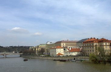 Fototapeta na wymiar prague old town, view of the river vltava