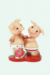romantic piglets on valentine's day