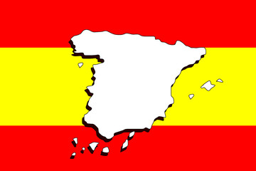 spain flag and card (vector)