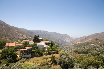 Fototapeta na wymiar A small greek village on mountains, Crete