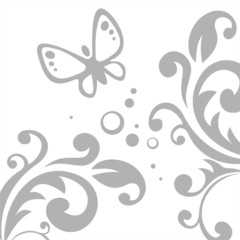 Grey pattern and butterfly