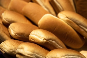 Basket of fresh buns ready for barbecue