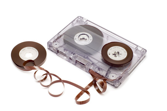 series object on white - audio cassette