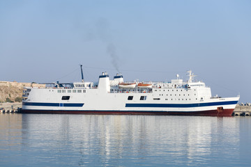 A cruise ship docked in Rethymno, Crete