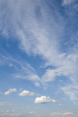 leaden clouds. grey clouds and blue sky