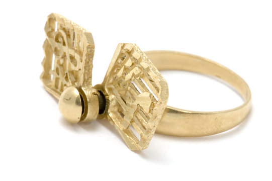 series object on white - Golden rings