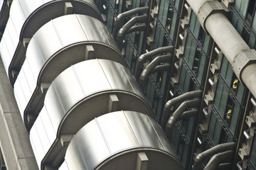 detail of the lloyds skyscraper in londons city
