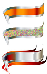 Etiquette or Banners with gold and Silver bands - VECTOR