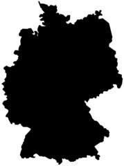 Carte d'Allemagne simple noire