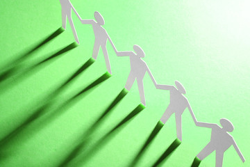 Group of male paper chain