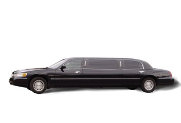 Big black limousine  - obrazy, fototapety, plakaty