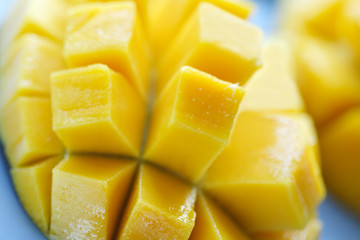 A close up shot of ripe and juicy mango