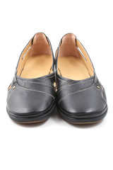 black leather shoe isloated on white background