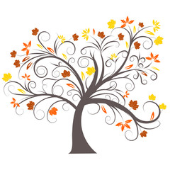 beautiful abstract vector autumn tree design