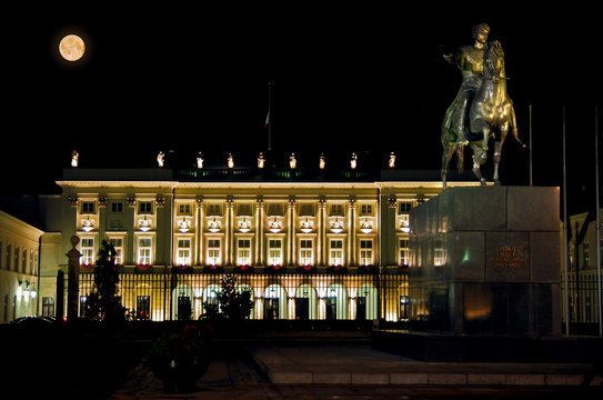 Fototapeta Presidential Palace in Warsaw -night view