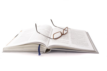 open book and glasses