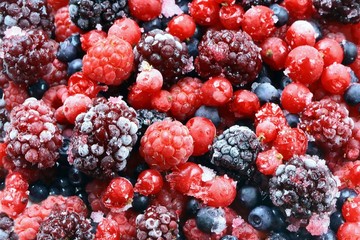 Blueberry, strawberry, raspberry and blackberry