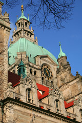 Fototapeta premium Clocktower of Hannover City Hall, Germany