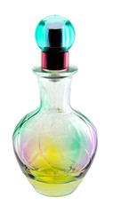 Small bottle of perfume, isolated object with clipping path.