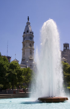 Love Park in Philadelphia with City Hall in the background