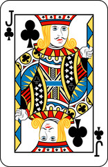 Jack of clubs from deck of playing cards