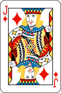 Jack of diamonds from deck of playing cards