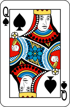 Queen of spades from deck of playing cards
