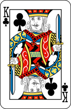 King of clubs from deck of playing cards