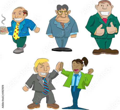 " Vector caricatures of office types." Stock image and royalty-free