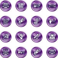 Vehicle dealership icon set 