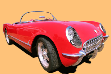 Old-time Red Car from 1970's, Retro