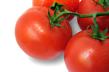 Tomato and drops of water (with Clipping Path). 
