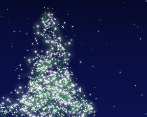 Abstract christmas tree on dark background