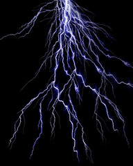 Lightning flash on black background